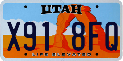 UT license plate X918FQ