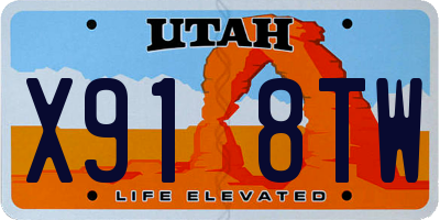 UT license plate X918TW