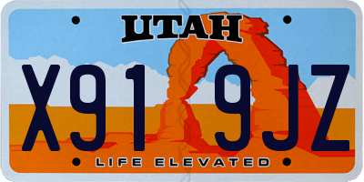 UT license plate X919JZ
