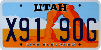 UT license plate X919OG