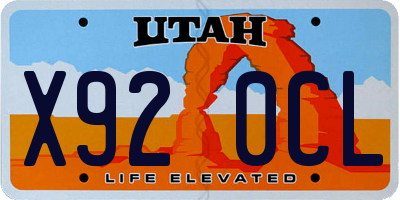 UT license plate X920CL
