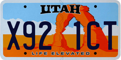 UT license plate X921CT