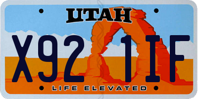 UT license plate X921IF