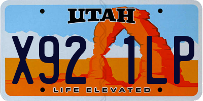 UT license plate X921LP