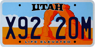 UT license plate X922OM