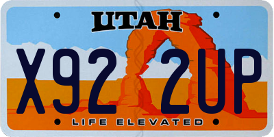 UT license plate X922UP