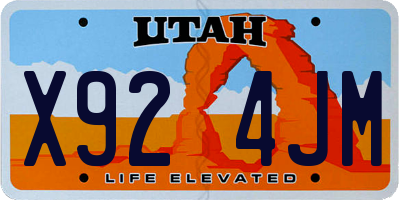 UT license plate X924JM