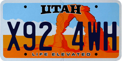 UT license plate X924WH