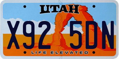 UT license plate X925DN