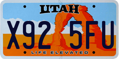 UT license plate X925FU