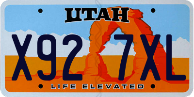 UT license plate X927XL