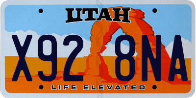 UT license plate X928NA