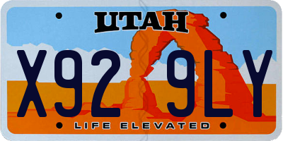 UT license plate X929LY