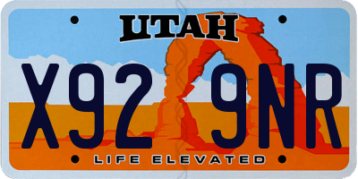 UT license plate X929NR