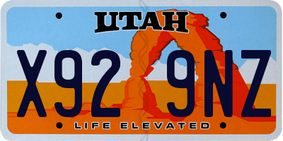 UT license plate X929NZ