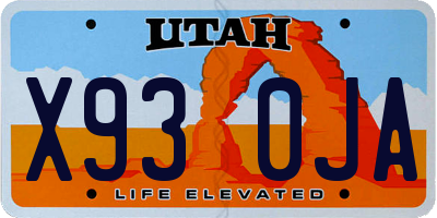 UT license plate X930JA