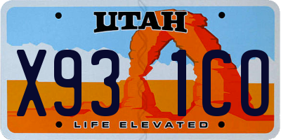 UT license plate X931CO