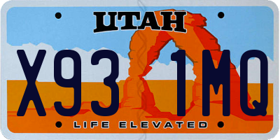 UT license plate X931MQ