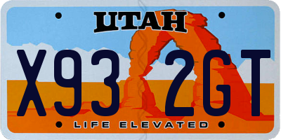 UT license plate X932GT