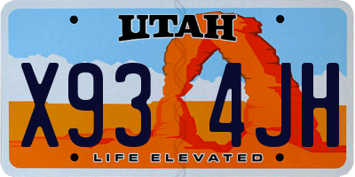 UT license plate X934JH