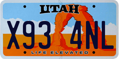 UT license plate X934NL