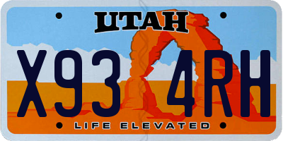 UT license plate X934RH