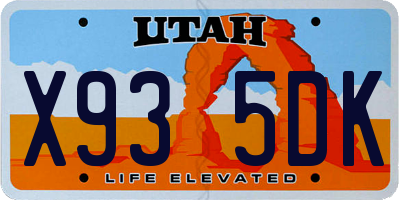 UT license plate X935DK