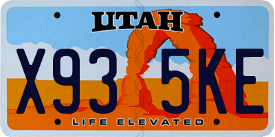 UT license plate X935KE