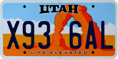 UT license plate X936AL