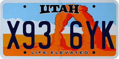 UT license plate X936YK
