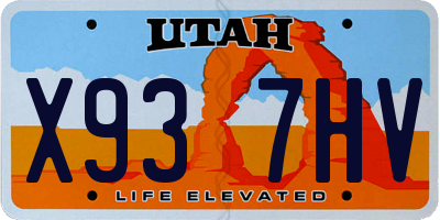 UT license plate X937HV
