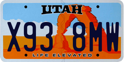 UT license plate X938MW