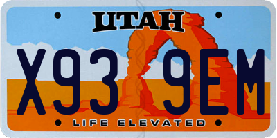 UT license plate X939EM