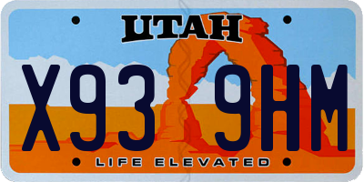 UT license plate X939HM