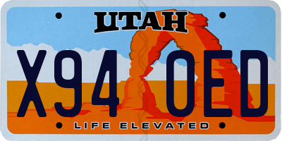 UT license plate X940ED