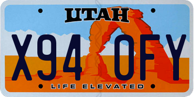 UT license plate X940FY
