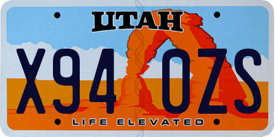 UT license plate X940ZS