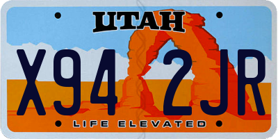 UT license plate X942JR