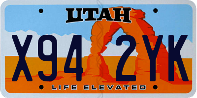 UT license plate X942YK