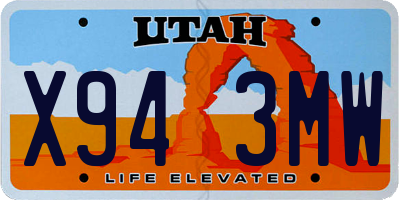 UT license plate X943MW