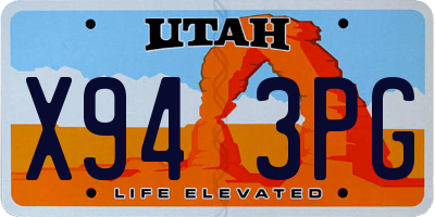 UT license plate X943PG