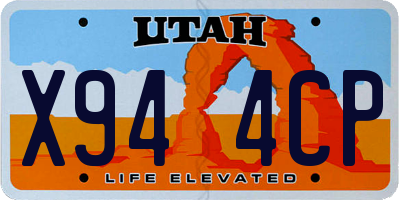 UT license plate X944CP