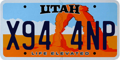 UT license plate X944NP