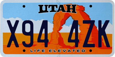 UT license plate X944ZK