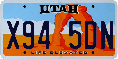 UT license plate X945DN