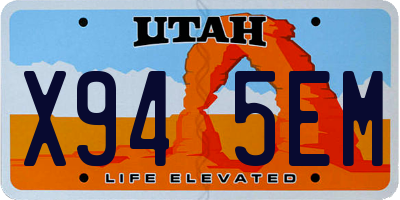 UT license plate X945EM