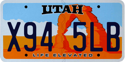 UT license plate X945LB