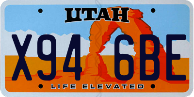 UT license plate X946BE