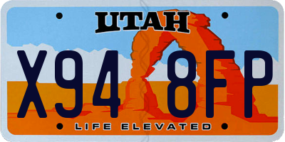 UT license plate X948FP