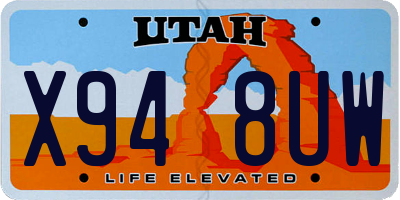 UT license plate X948UW
